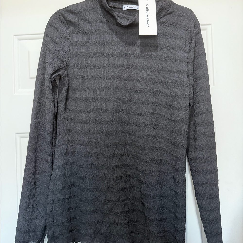 Culture Code Women's Black Turtleneck Top